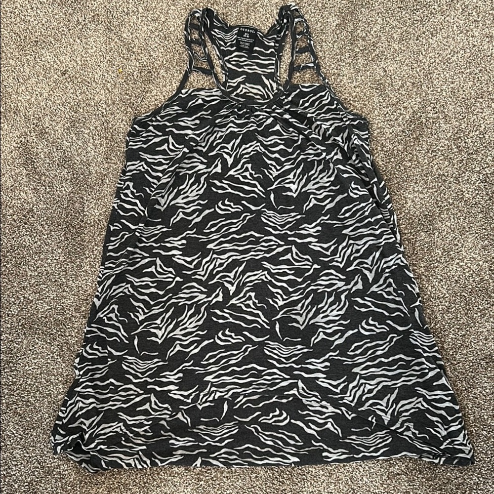 George Grey Zebra Patterned Swim Coverup